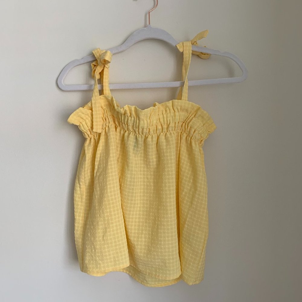 H&M Tie Strap Gingham Top